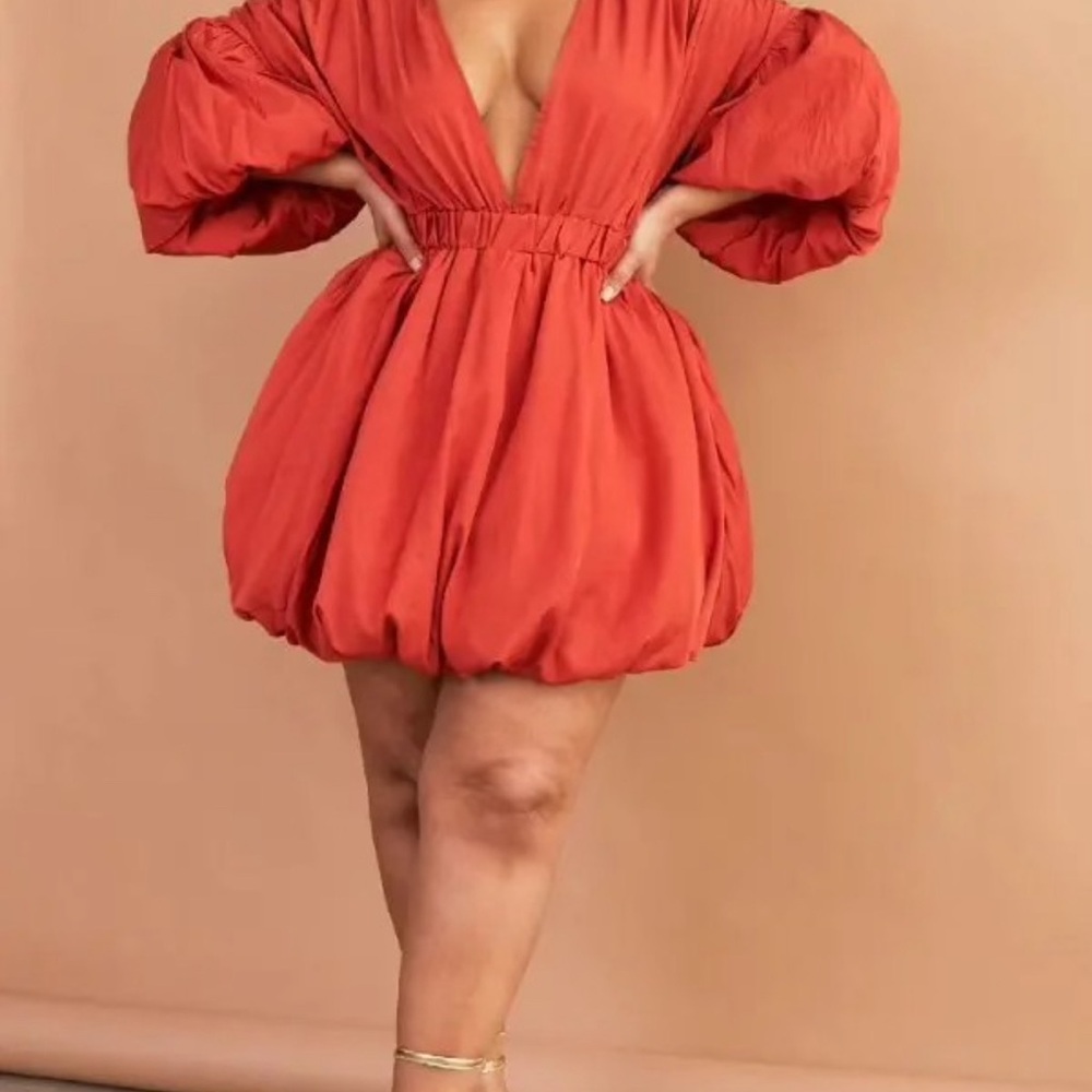 PrettyLittleThing Bold Orange Mini Dress